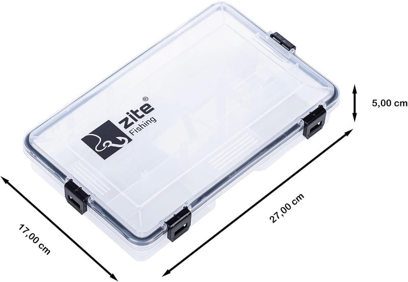 Zite Fishing Angelbox Wasserdicht 27x17x5cm - Köderbox Kleinteile-Box Tacklebox für Angelzubehör Wob