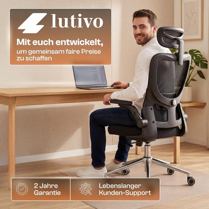 Bravo Bürostuhl ergonomisch [ORIGINAL] Schreibtischstuhl ergonomisch mit 8 Komfort-Einstellungen | G