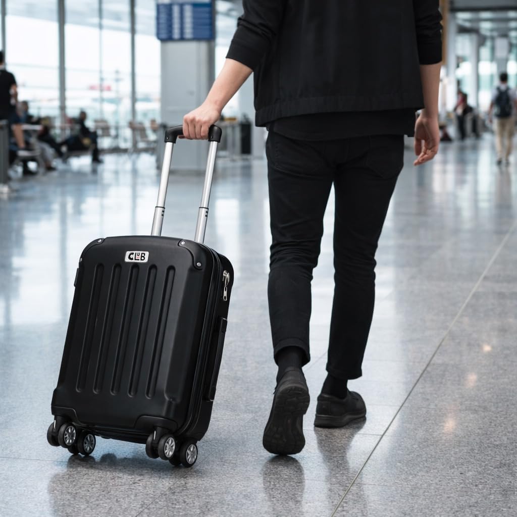 POSH Koffer mittelgross aus ABS - Leichter Hartschalen Trolley 65x45x25 cm - Reisekoffer 62L mit Zah