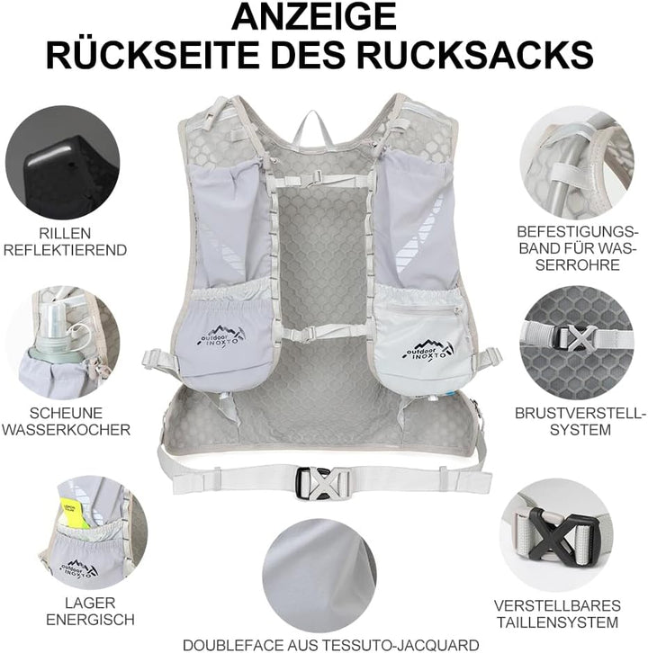 Laufrucksack, 5L Leichter Trinkbeutel, geeignet für Outdoor-Wandern, Radwettbewerb, Bergsteiger-Trin