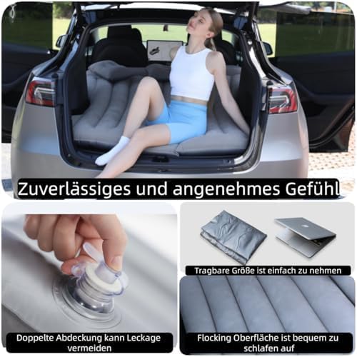 Auto Matratze, Aufblasbare Matratze Geeignet für Tesla Model Y, SUV Car Kofferraum Bett Rückbank, Lu