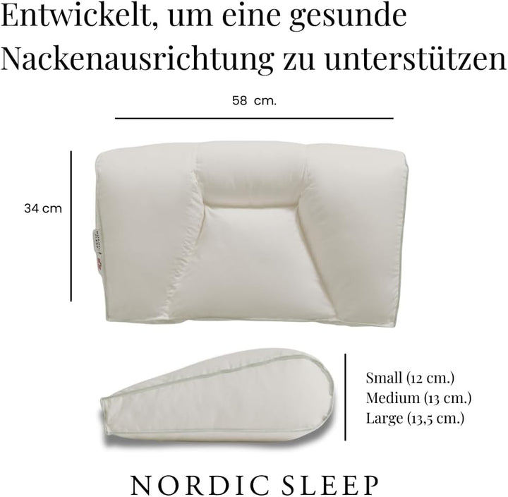 FOSSFLAKES Nordic Sleep by Chiropractic - Nackenstützkissen mit Bezug, die Ultimative Lösung für Nac