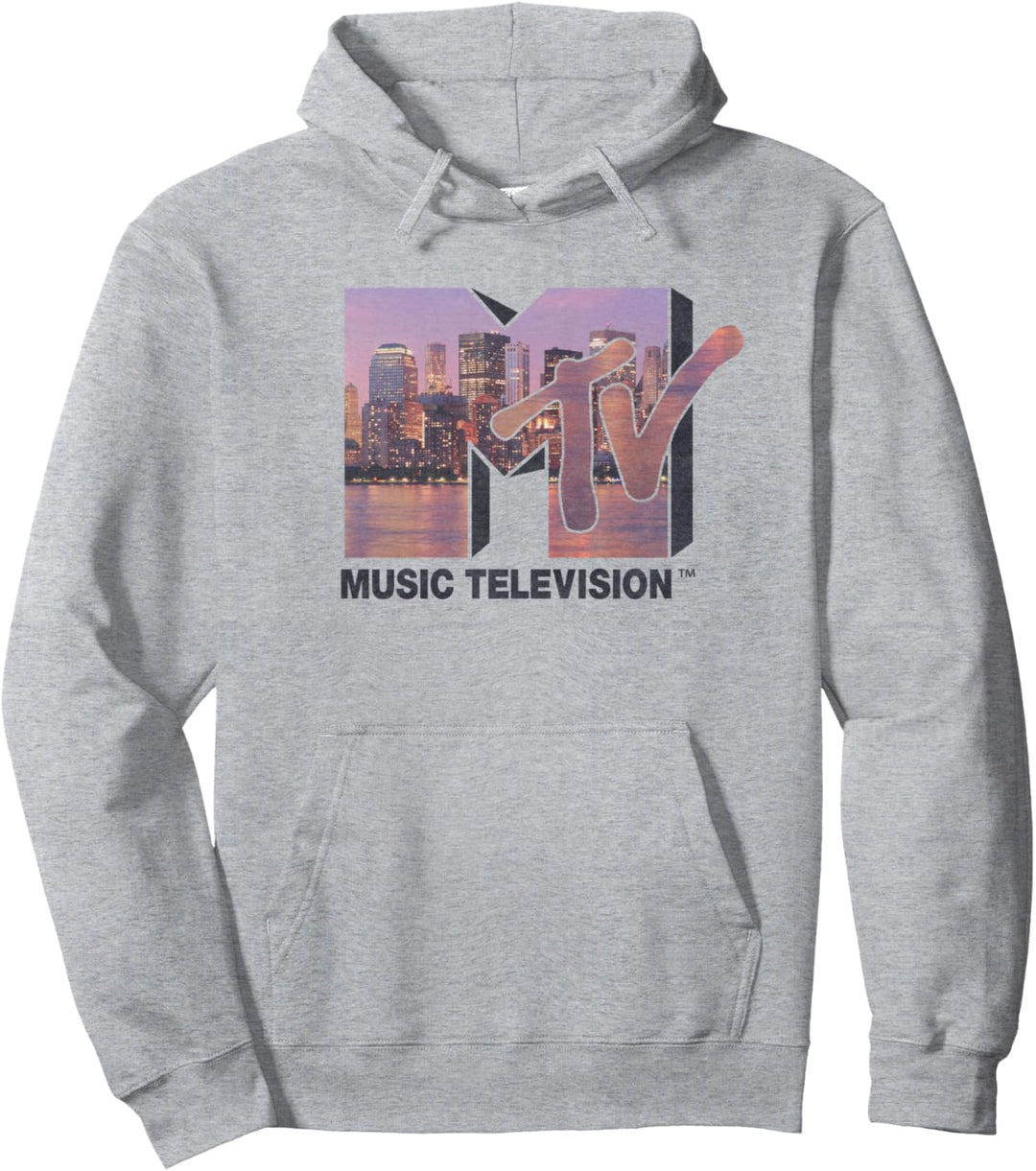 MTV Music Television City Skyline Logo Pullover Hoodie