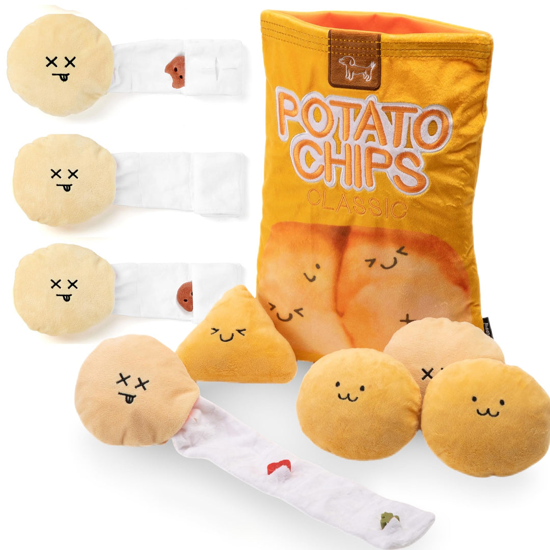 YEPPUPPY Hundespielzeug-Set mit Snackbeutel (Kartoffel und mehr Chips) Potato & More Chips, Potato &