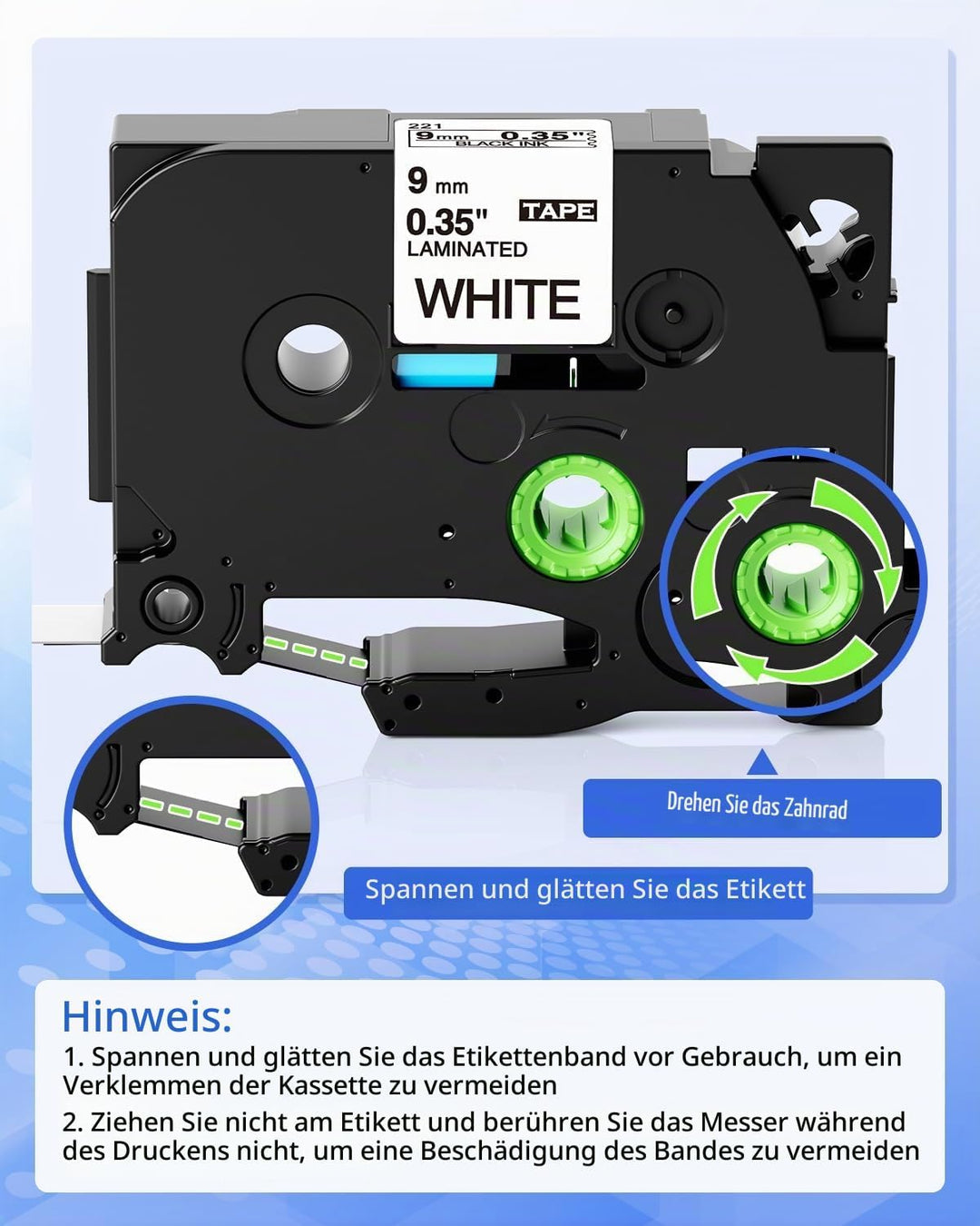 Fimax Kompatibel Schriftband TZe-221 Ersatz für Brother P-Touch Bänder 9mm TZe221 Tz-221 Etikettenba