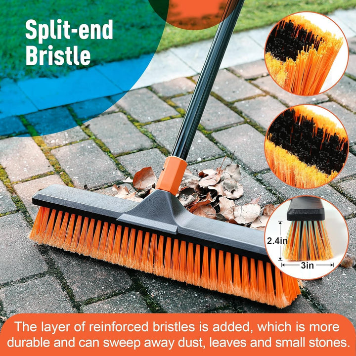 Besen mit Stiel,Strassenbesen/Bodenbürste 2-1 CLEANHOME 166cm, geeignet für Schulen, Fabriken, Gärte