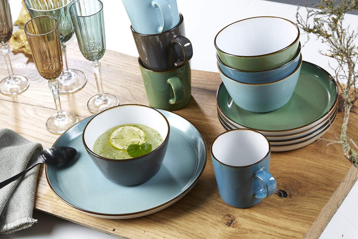 Ritzenhoff & Breker Kaffeebecher-Set Visby, 6-teilig, je 400 ml, Gr端n, Steinzeug, 277449 Kaffeebeche