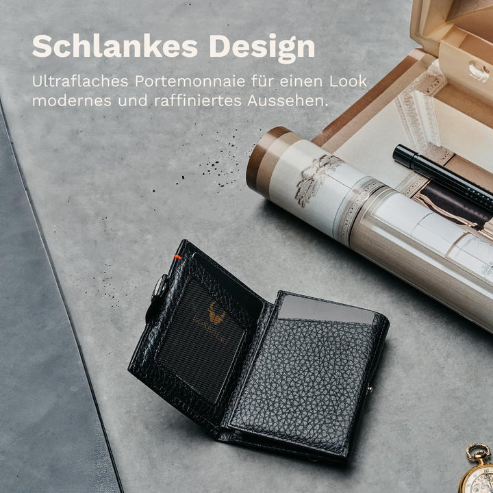DONBOLSO Wallet NextGen Leder I Slim ohne Münzfach I Geldbeutel mit RFID Schutz I Kartenetui bis 11