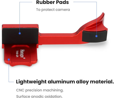Haoge THB-QR Blitzschuh-Daumenauflage, aus Metall, für Leica Q2 Kamera, Rot