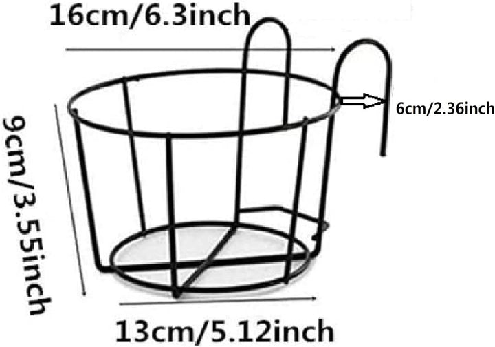 4 Stück hängende Pflanzgefässe Blumentopfhalter Pflanzen Eisen Racks Zaun Metall Topfständer montier