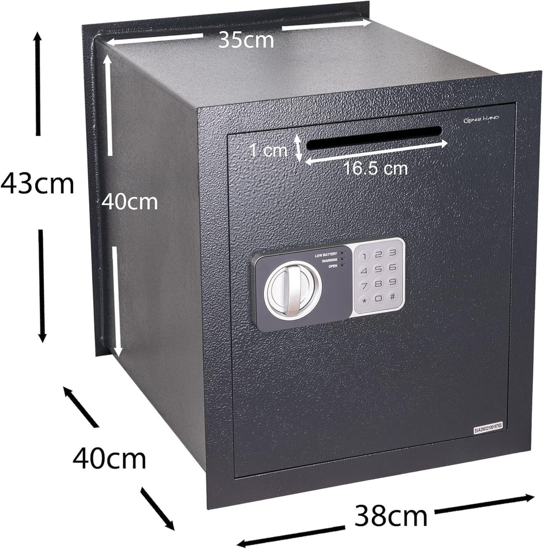 Genie Hand – Elektronischer Wandtresor Mit Einwurfschlitz – B-Klasse-Schloss – Anti-Bounce-Technolog
