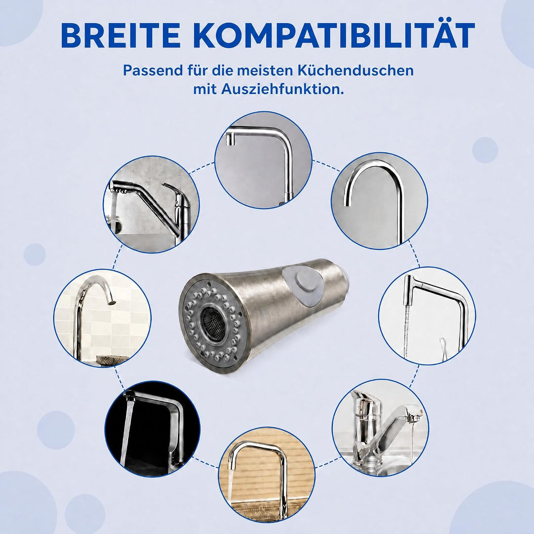 Küchenarmaturen Ersatz Brausekopf, 2 Strahlarten 1/2" IPS-Gewinde Ersatz Brause für Küchenarmatur, K