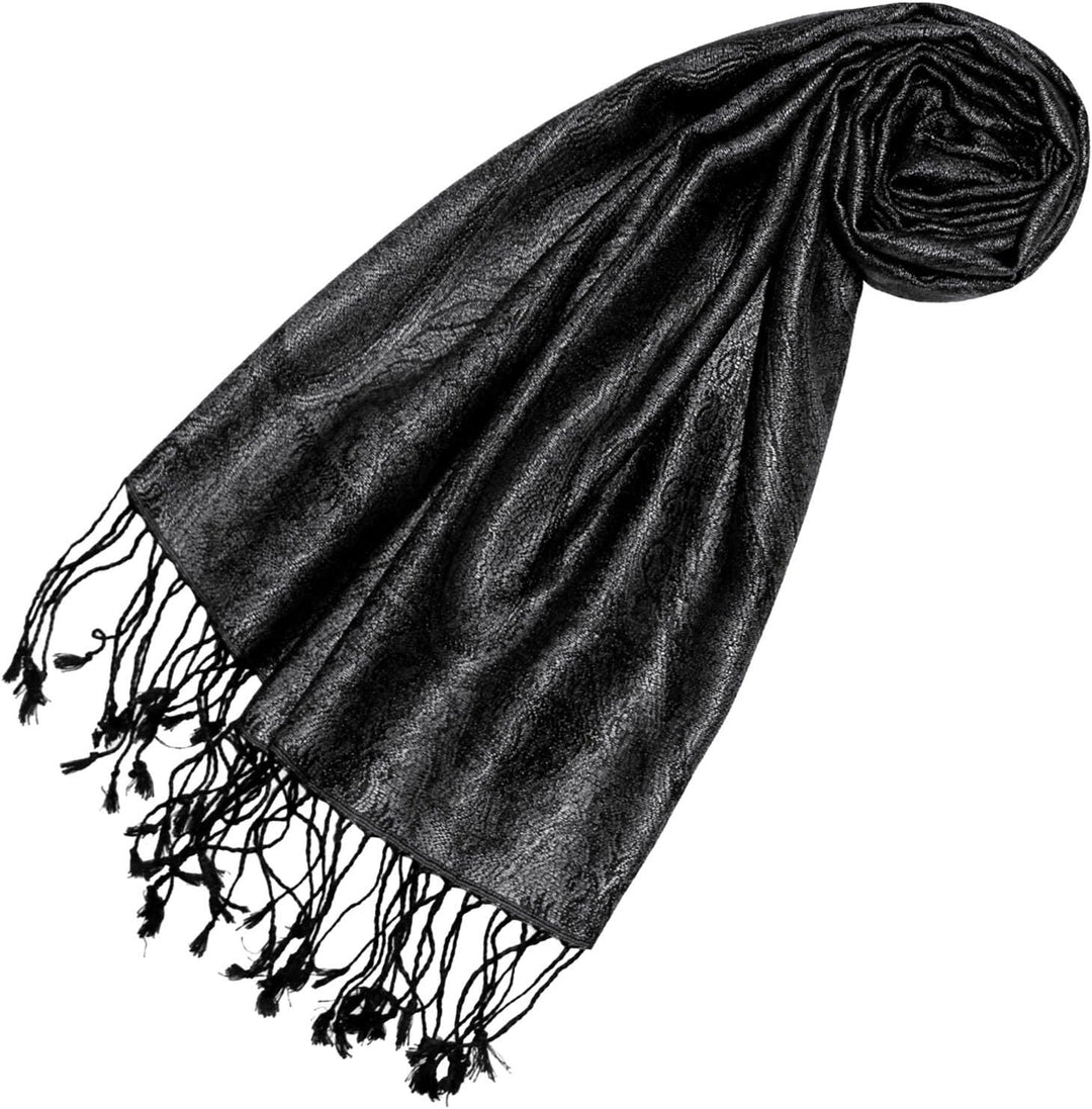 Lorenzo Cana - Seidenschal Schal 100% Seide jacquard gewebt harmonische Farben mit Fransen 35 x 160