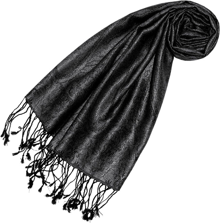 Lorenzo Cana - Seidenschal Schal 100% Seide jacquard gewebt harmonische Farben mit Fransen 35 x 160