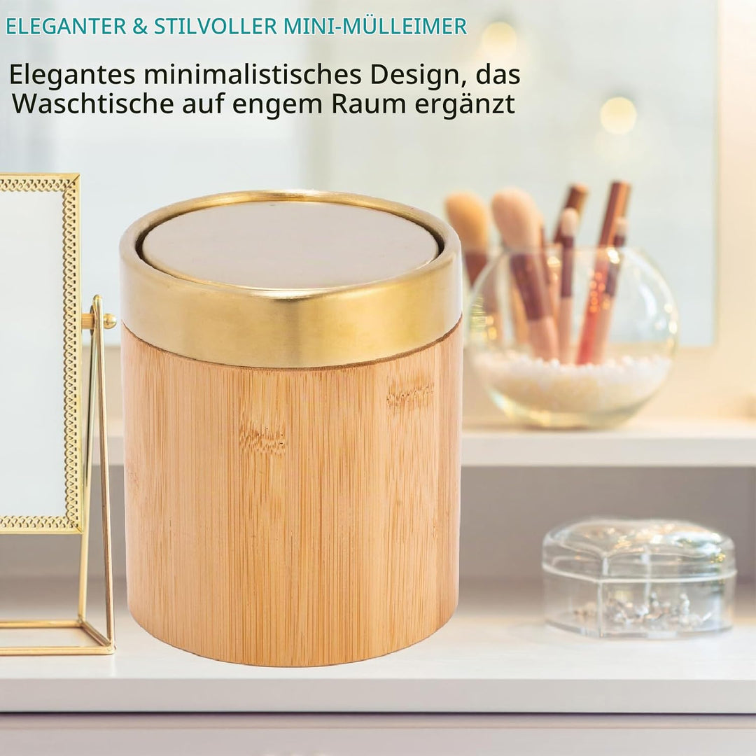 Mini Mülleimer mit deckel 1.3L, Bad Mülleimer, Abfalleimer，kosmetikeimer，Tischmülleimer，Abfalleimer