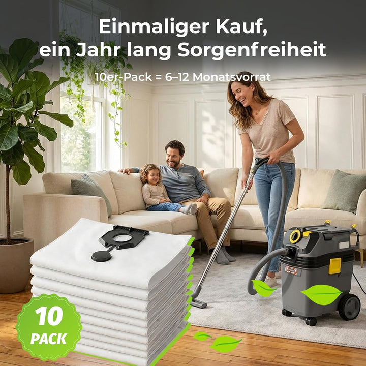 10 Staubsaugerbeutel Kompatibel mit Kärcher NT 30/1,NT 40/1 Staubsauger Nt30/1,nt40/1, Nt30/1,nt40/1