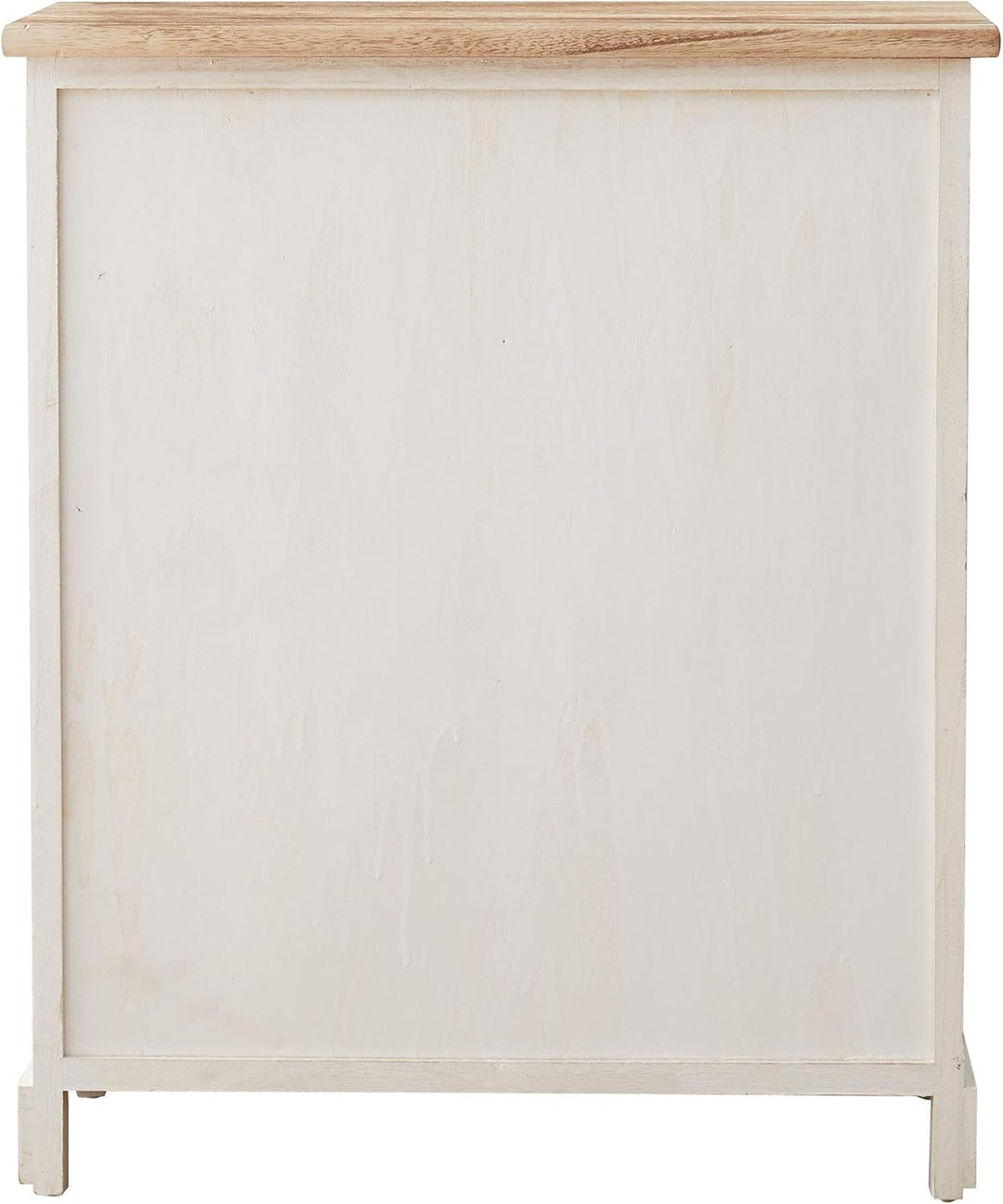 Rebecca Mobili Kommode Schubladenschrank Weiss Hellbraun 4 Schubladen 1 Tür Holz Design Wohneinricht