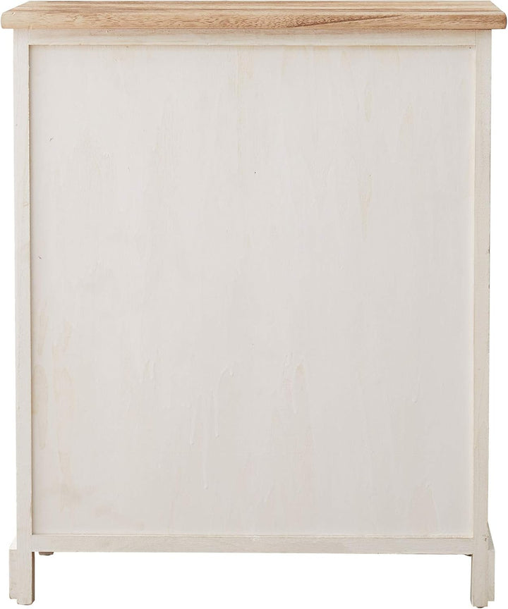 Rebecca Mobili Kommode Schubladenschrank Weiss Hellbraun 4 Schubladen 1 Tür Holz Design Wohneinricht