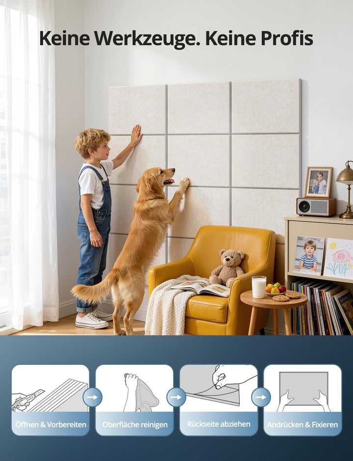 Kuchoow Schallschutzplatten Selbstklebend Schalldämmung Wand, 12 Stück Rechteckig MLV Schallschutz f