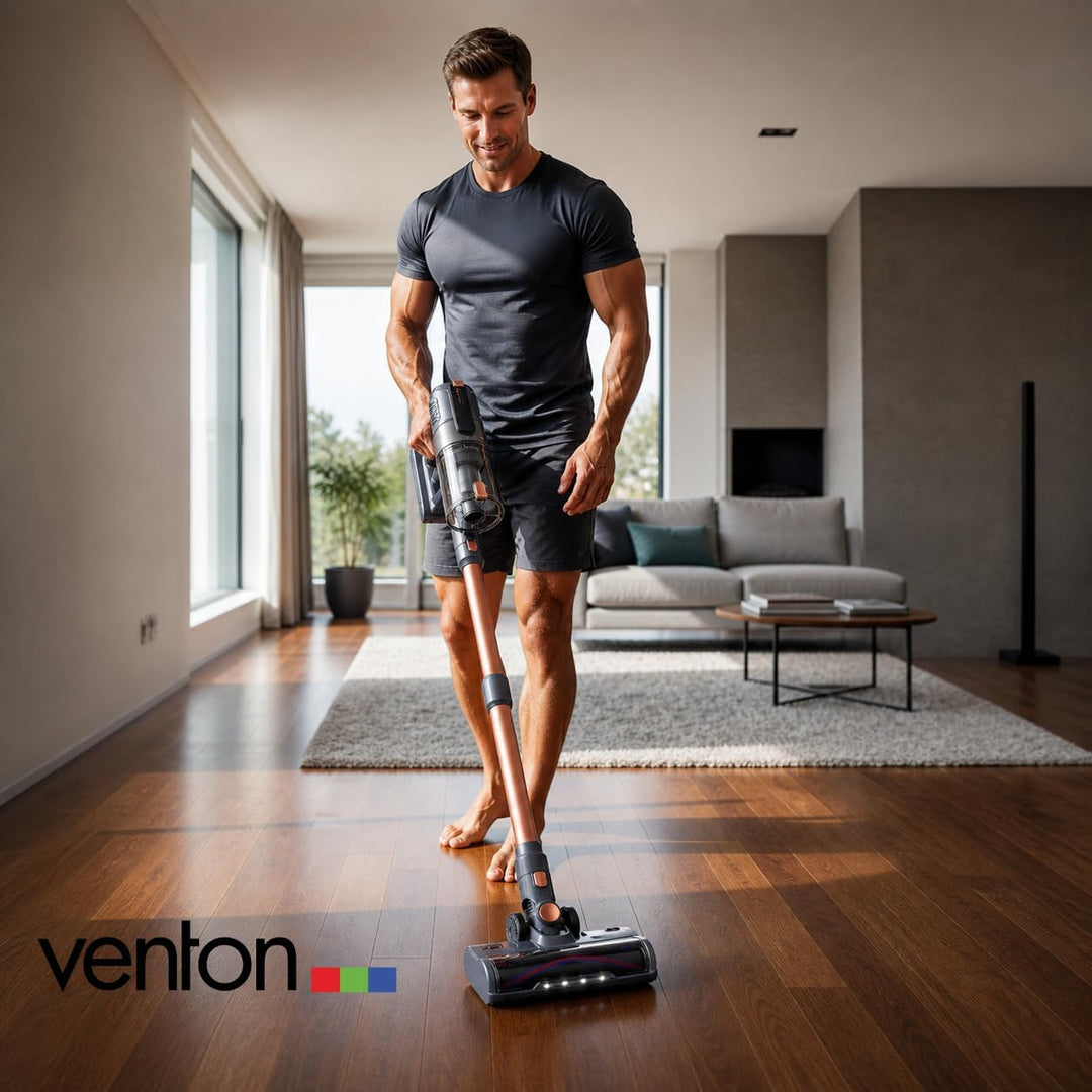 VENTON [Test SEHR GUT, Note 1.2] 2-in-1 Akku Staubsauger kabellos mit LED & Handstaubsauger beutello