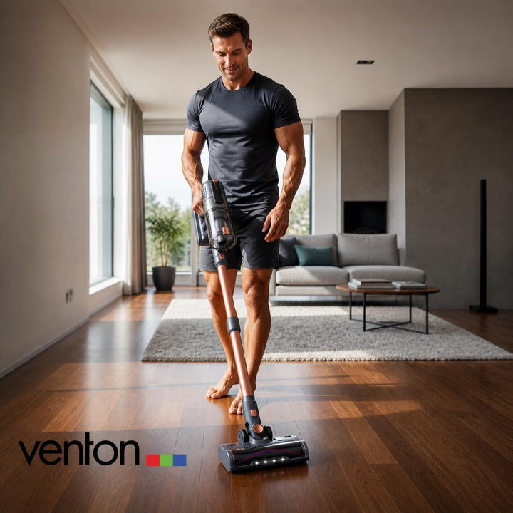 VENTON [Test SEHR GUT, Note 1.2] 2-in-1 Akku Staubsauger kabellos mit LED & Handstaubsauger beutello