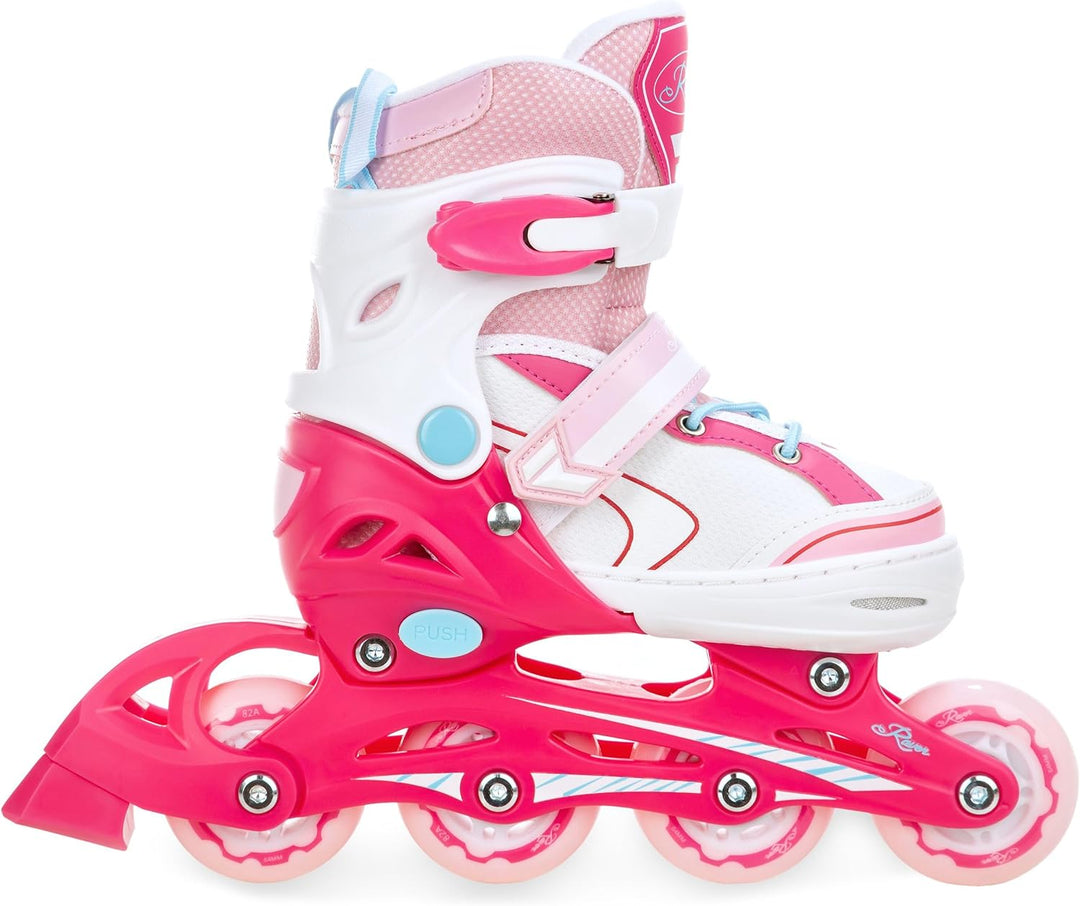 RAVEN 4in1 Inline Skates Triskates Rollschuhe Schlittschuhe Inliner für Kinder Mädchen verstellbar 3