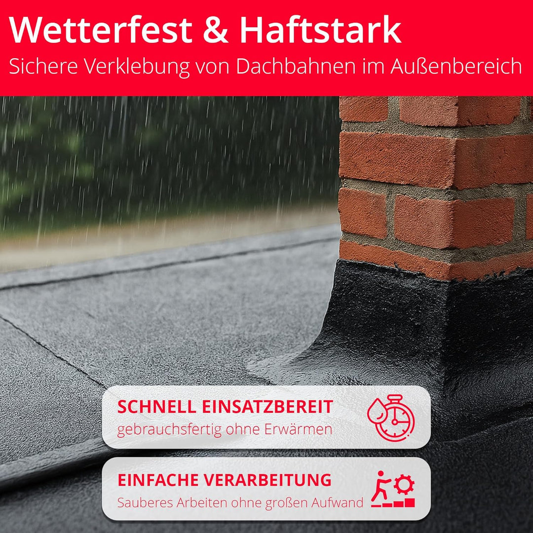 BORNIT Kaltkleber Bitumen Kleber Dachbeläge [bis 12,5% Neigung] 5L Klebstoff Bitumen Lösemittel Gart
