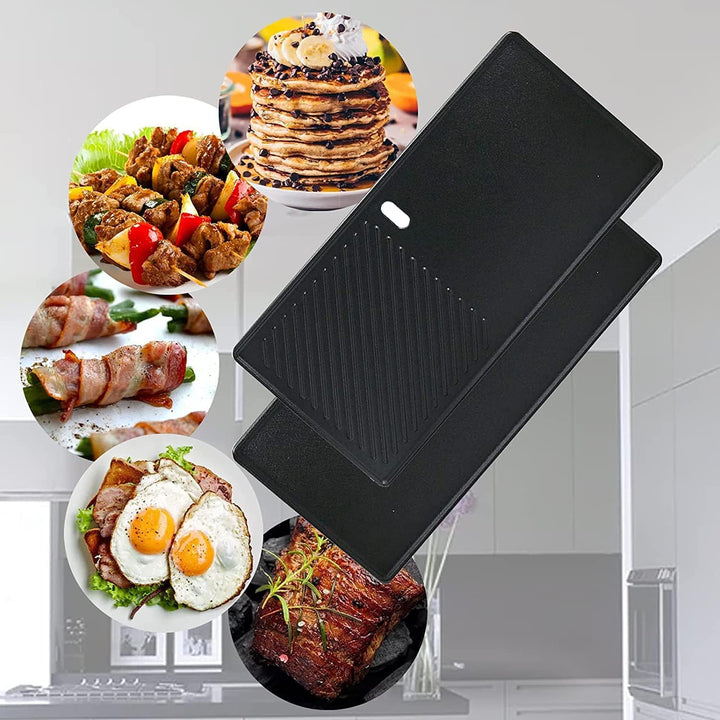 Denmay Gusseisen Grillplatte 43 x 21cm für Charbroil, Enders Boston 3, Enders Monroe 3 Pro, Landmann