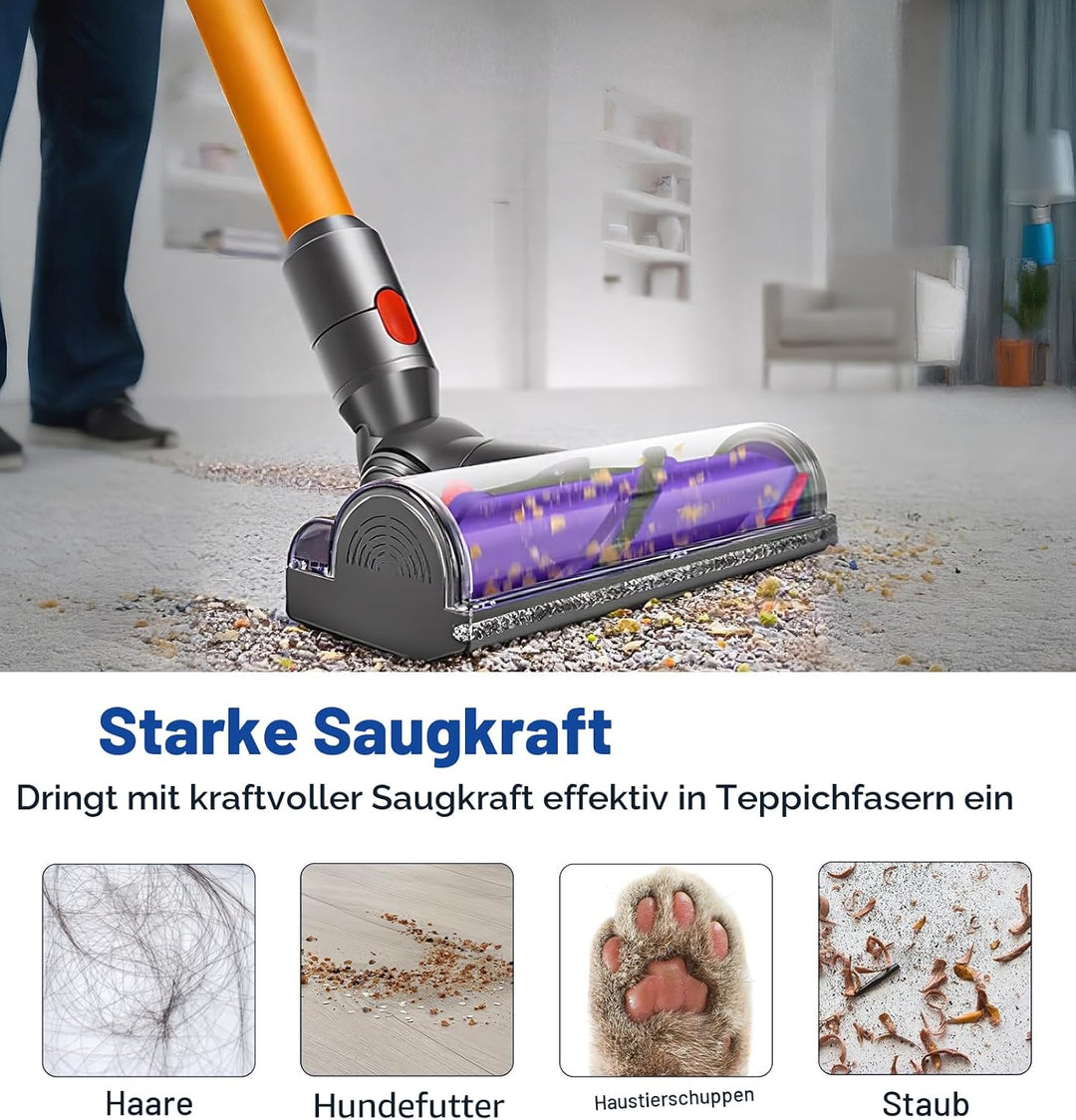 DAMAIYI Bürste Kompatibel für Dyson Staubsauger: V7, V8, V10, V11, V15 - Turbobürste, Zubehör, Ersat