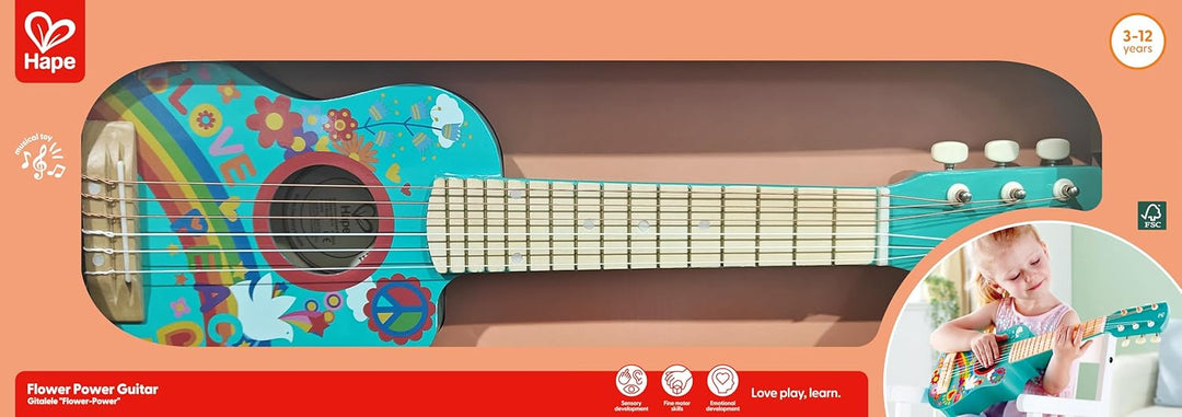 Hape Gitalele Flower-Power, Spielzeug Musikinstrument für Kinder ab 3 Jahre Mehrfarbig, Mehrfarbig