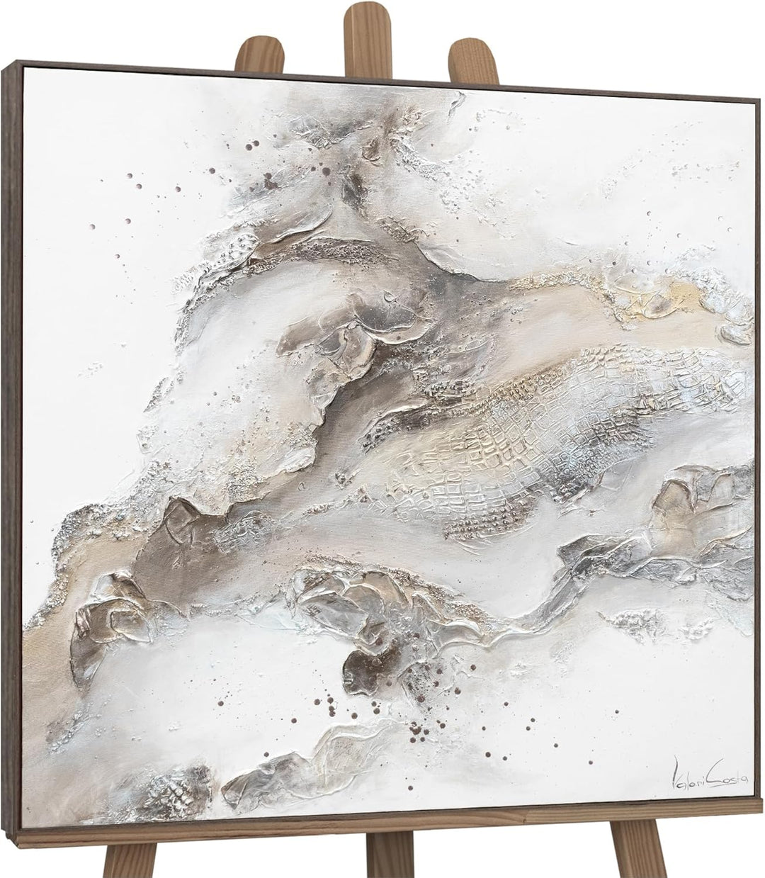 YS-Art XXL Design Abstrakt Acryl Gemälde auf Leinwand mit Rahmen Erschaffung handgemalte Wandbilder