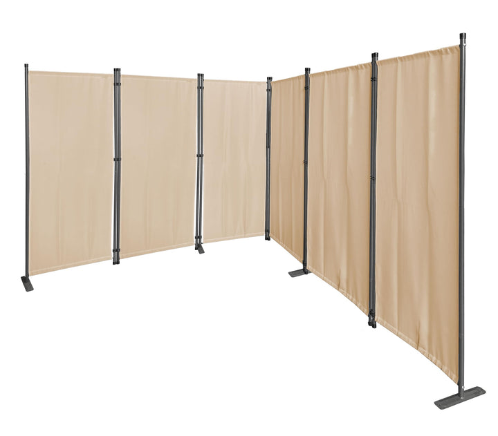 QUICK STAR Paravent 6 Teilig 340x165cm Beige - Garten & Balkon Sichtschutz Stellwand Innen & Aussen