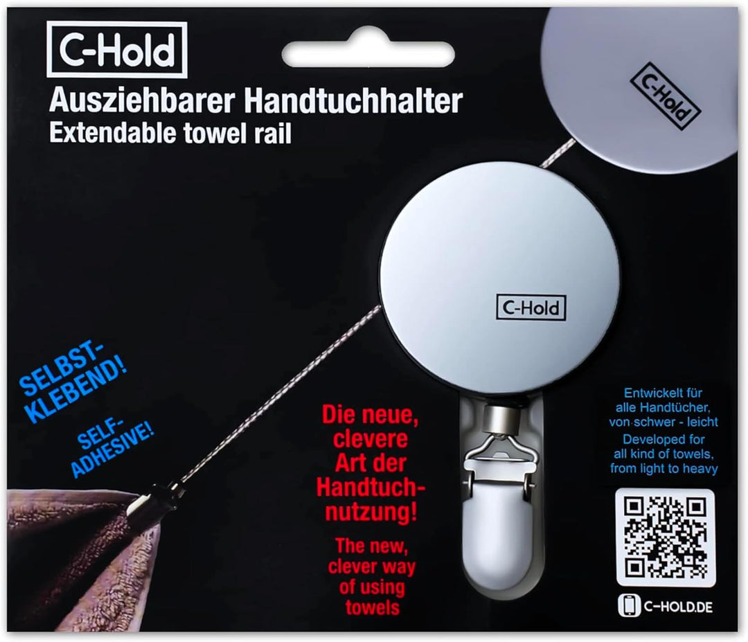C-Hold ausziehbarer Handtuchhalter/Handtuchhaken | Der clevere und smarte Handtuchhalter selbstklebe
