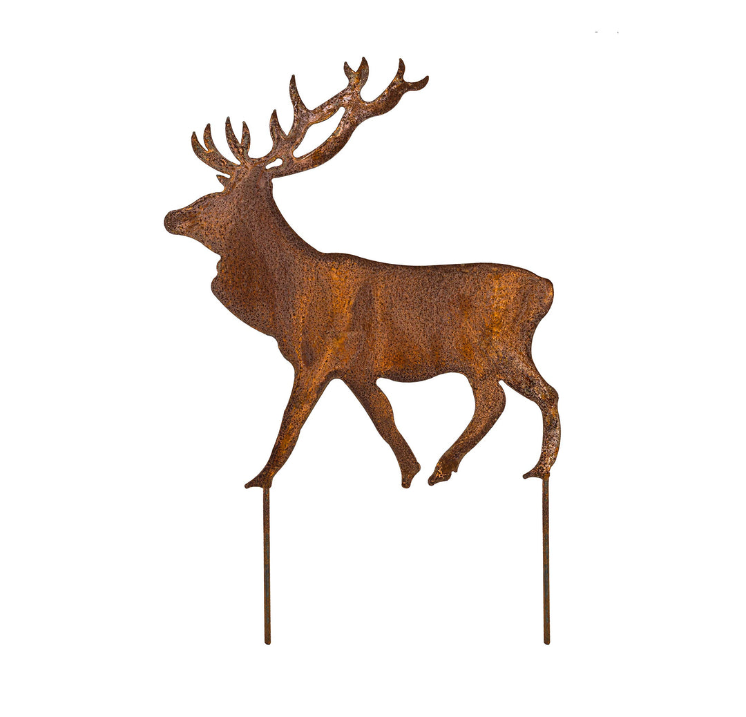 Blümelhuber Hirsch Rost Deko für Garten - Metall Edelrost Gartenstecker Hirsch Figur auch für den Ba