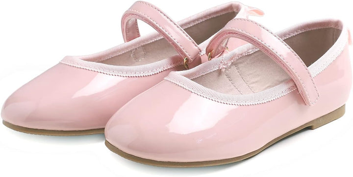 Feversole Girls Cute Dress, Mädchen süsses Kleid Mary Jane Schuhe weiche Party Urlaub Ballerinas Ros