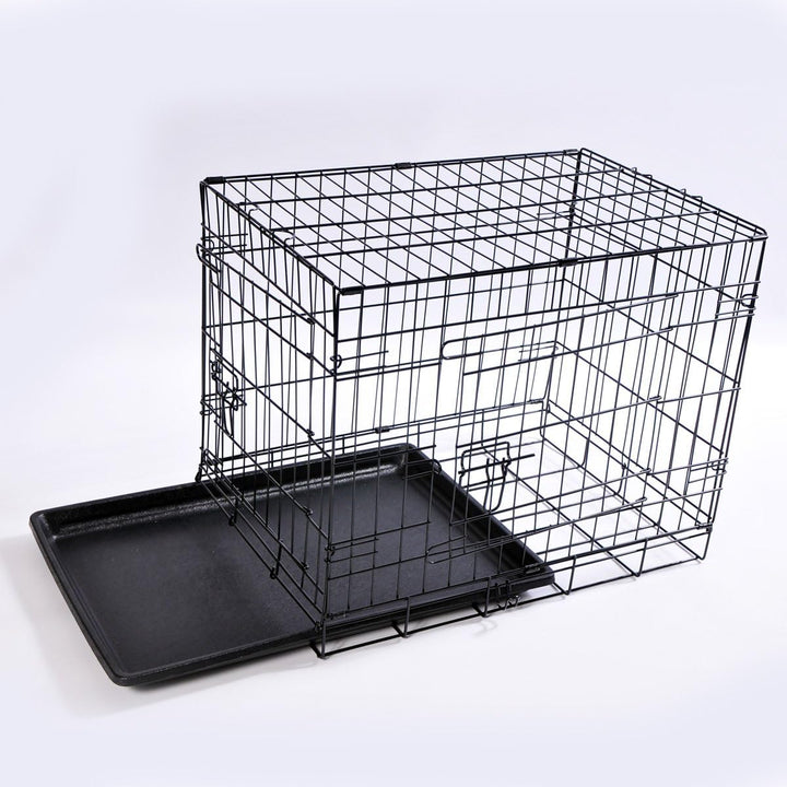 M&G Techno Hundekäfig faltbar, Grösse S, Abmessungen: 61 x 42 x 48,5 cm, Farbe schwarz, Transportbox