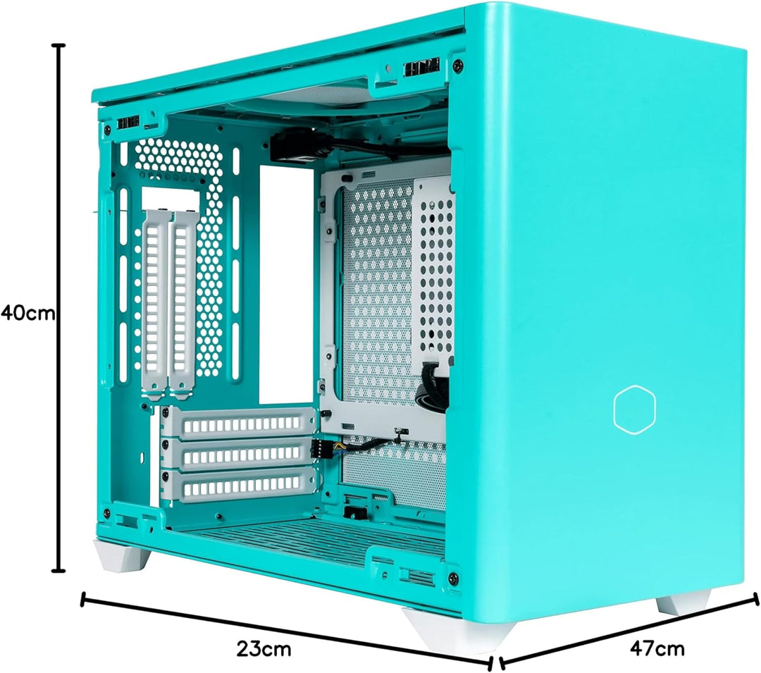 Cooler Master MasterBox NR200P Mini-ITX-PC-Gehäuse – Seitenteil aus gehärtetem Glas, hervorragende K