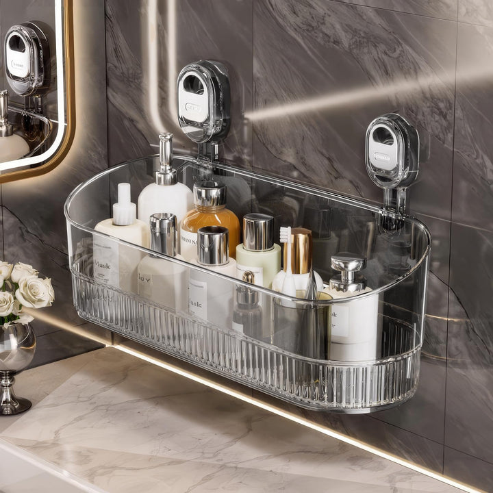 Duschablage Saugnapf, Badezimmer Regal Ohne Bohren Acryl Badewannenablage Duschkorb Ohne Bohren Mit