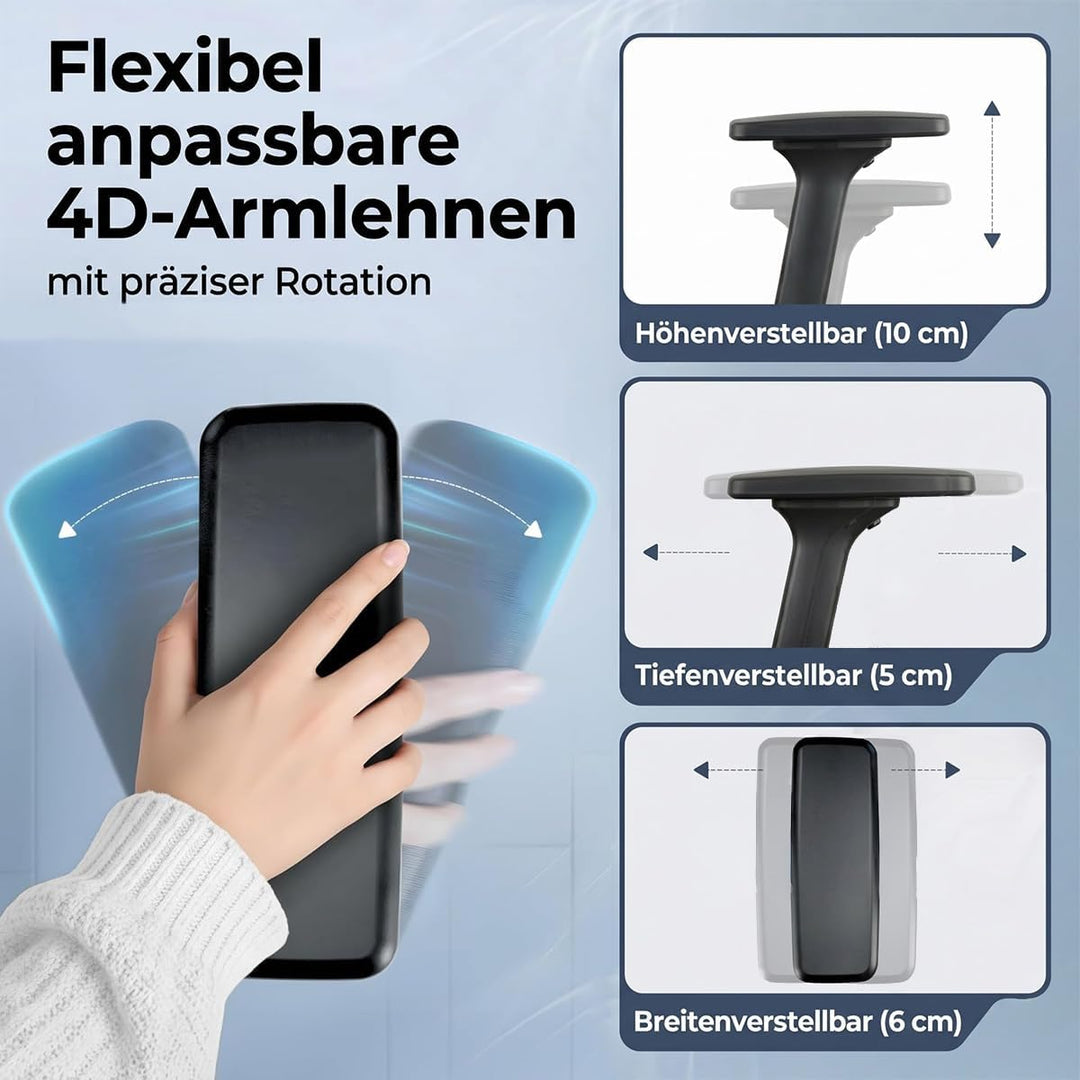 TREND OFFICE to-Strike Comfort pro sk 9248 Color, Stiftung Warentest Testsieger, ergonomischer Büros