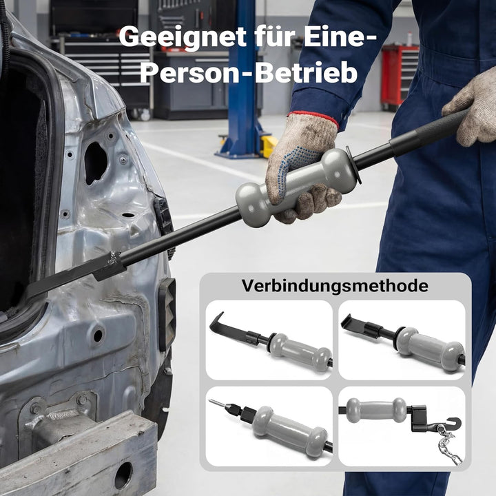 Wiltec Universal Ausbeulwerkzeug 11-TLG., Ausbeulsatz mit Schlaghammer Gleithammer und Zubehör, Ausb