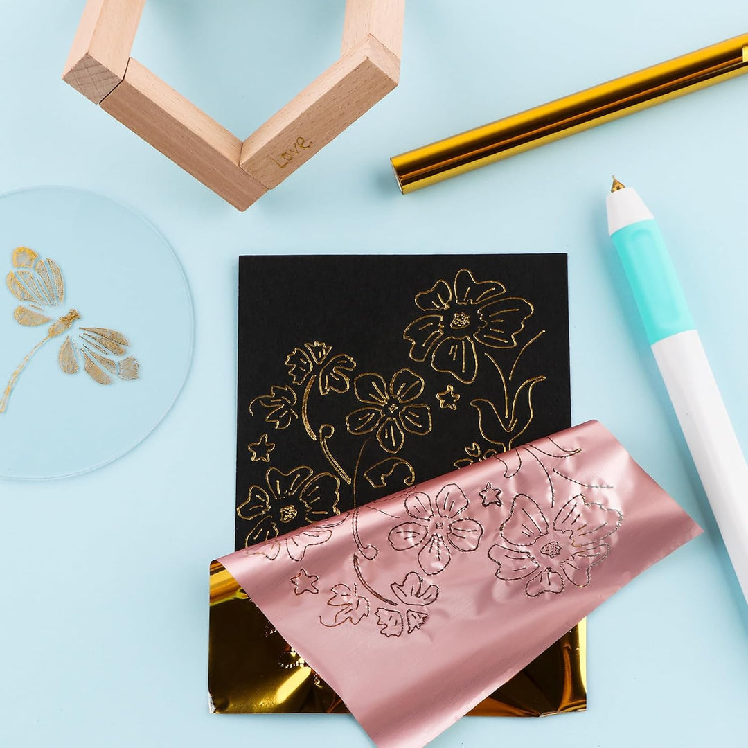 Heissfolienstifte und Heissfolienrollen-Set, Folienfeder-Starter, USB-Wärmefolienstift für Scrapbook