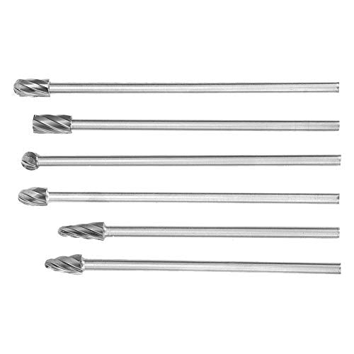 6pcs 6mm 1/4"Schaft Aluminium Rotary Burr Extra Long 150mm Fräser 154mm, 160mm, 164mm, 166mm, 167mm,