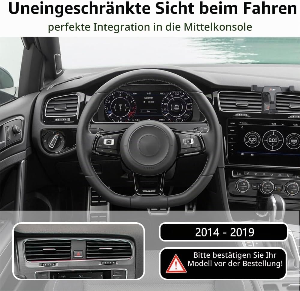 AYADA Handyhalterung Kompatibel mit Golf 7, Handy Halter Phone Holder Gravity Auto Lock Stabil ohne