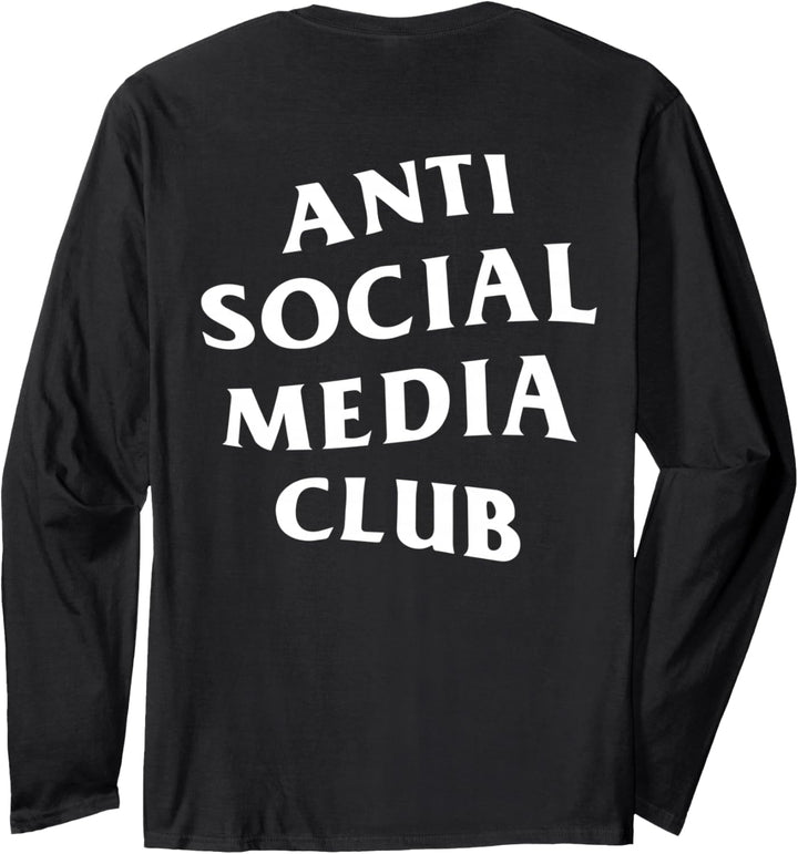 Anti Social Media Club White Logo (vorne + hinten) Langarmshirt