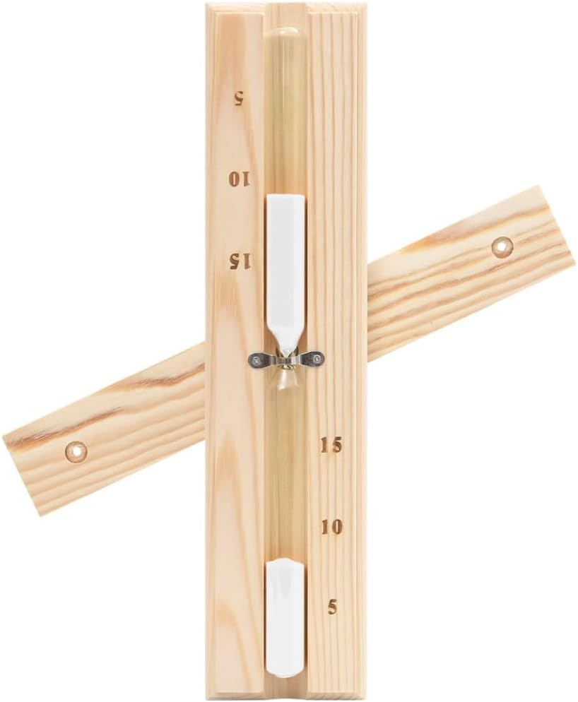 2-in-1 Sauna-Hygrothermograph und Sanduhr Set Massivholz Kiefer für Poolzubehör, leicht zu montieren