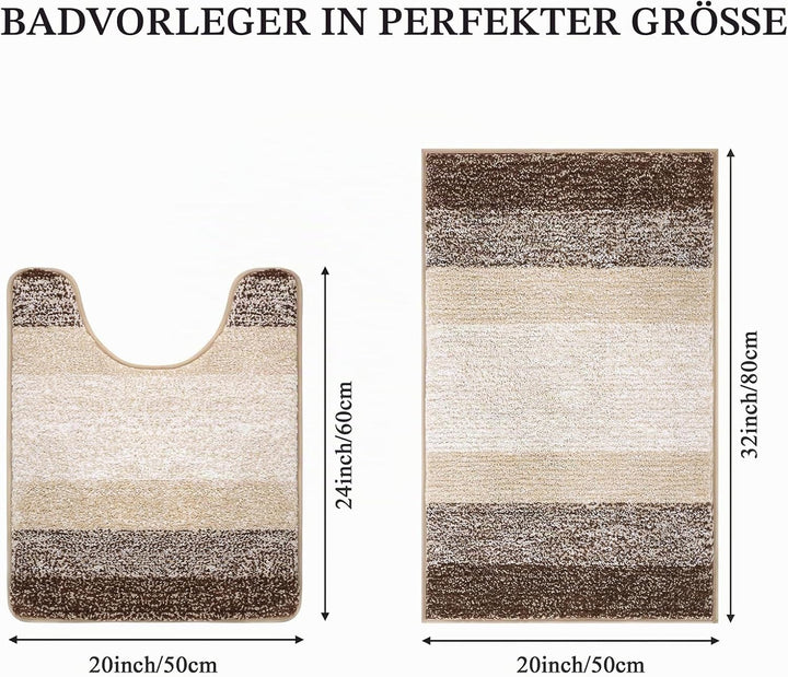 Enyhom Badteppich Set 2 Teilig Weich Hochflor Duschteppich Badematte Toilettenmatte Maschinenwaschba