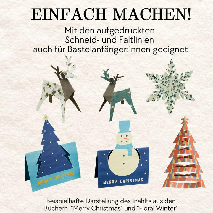 Verbastelbares Weihnachtsbuch: Floral Winter. Papierdesigns zum Ausschneiden, Verbasteln & Dekoriere
