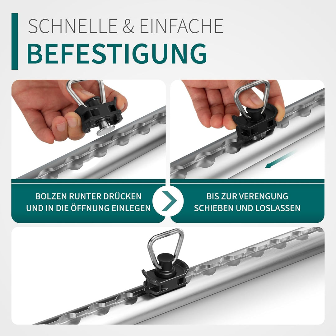 Airlineschiene Fittinge (10er Set) | Stabile Zurrösen mit 1000 daN Tragfähigkeit | Standardgrösse Ø