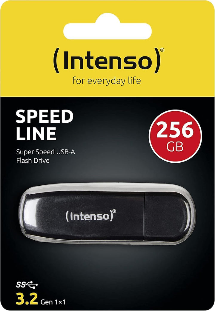 Intenso Speed Line, 256GB Speicherstick, USB-Stick 3.2 Gen 1x1, schwarz 256 GB, 256 GB