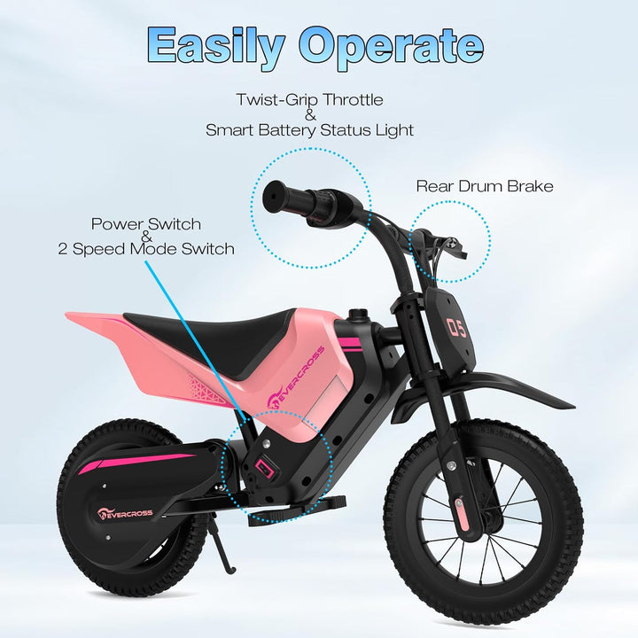 EVERCROSS EV05M Elektromotorrad Kinder, 150W Elektromotorrad, 8/16 km/h Geschwindigkeitsmodus & 10 k